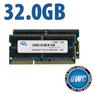 (*) 32.0GB (2 x 16GB) OWC PC3-14900 DDR3L 1867MHz CL11 204-Pin SO-DIMM Memory Upgrade Kit