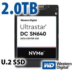 (*) 2.0TB Western Digital Ultrastar DC SN640 Enterprise Class 2.5-inch 7mm NVMe U.2 Solid-State Drive for Windows and Linux Systems