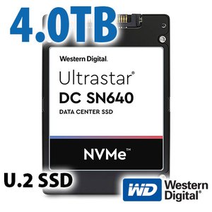 (*) 4.0TB Western Digital Ultrastar DC SN640 Enterprise Class 2.5-inch 7mm NVMe U.2 Solid-State Drive for Windows and Linux Systems